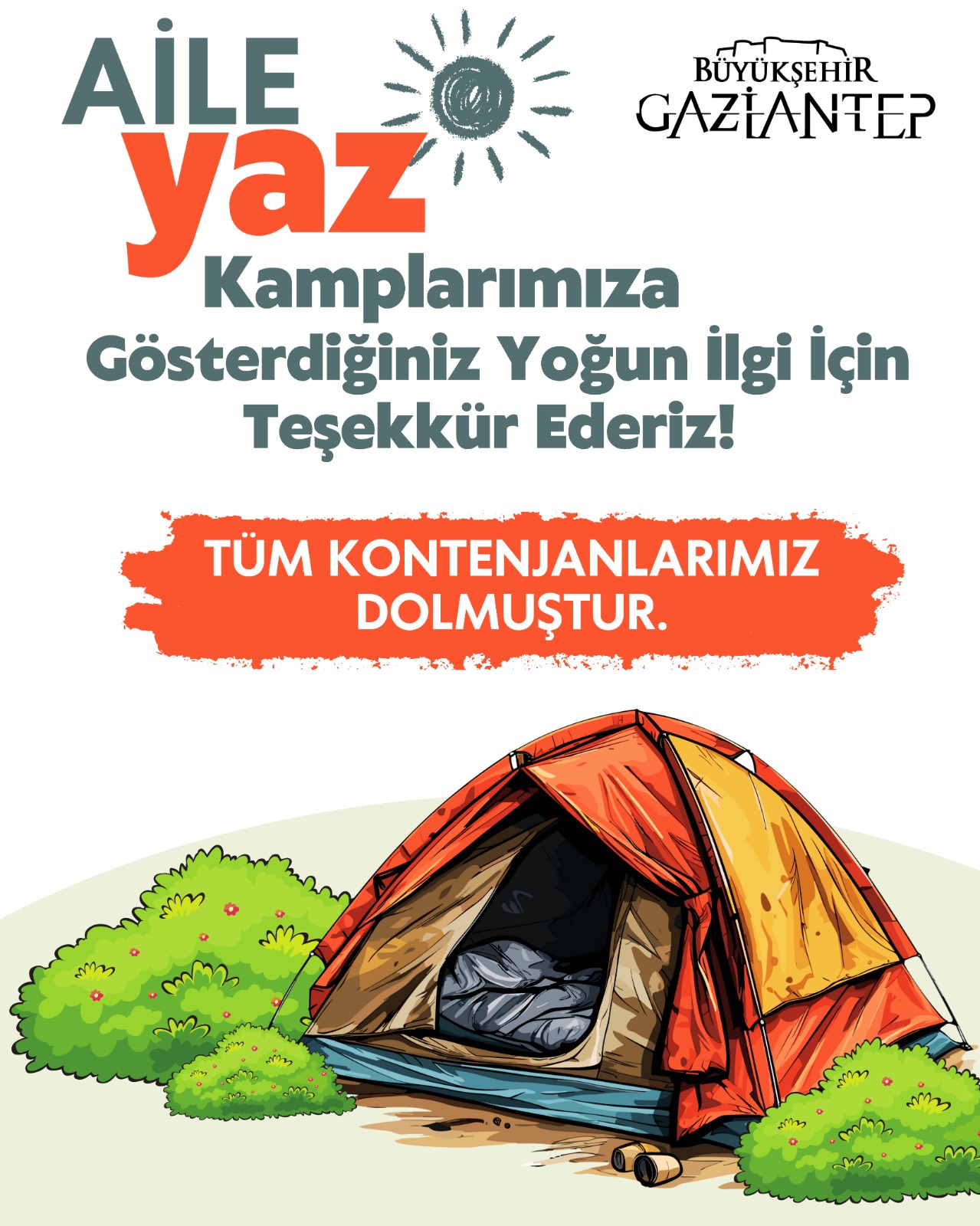 🏕️ Aile Yaz Kampı Kontenjanları Doldu!